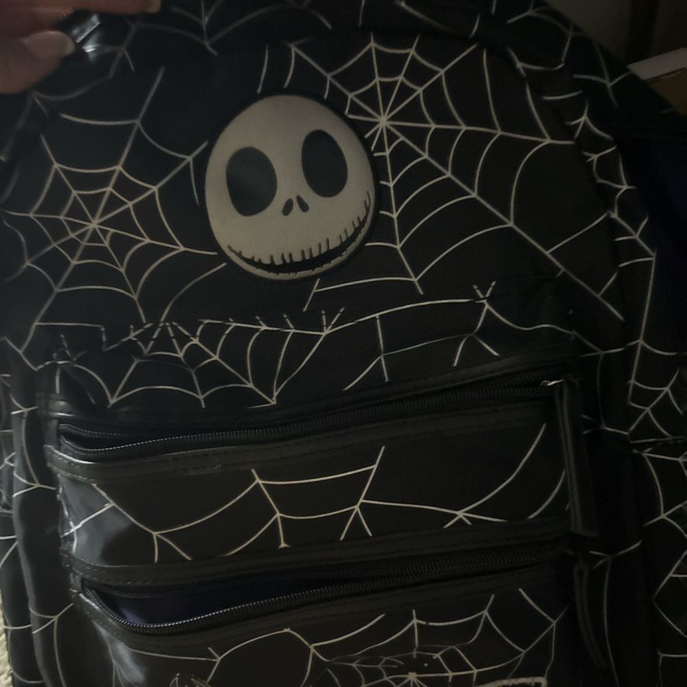 Black & White Spiderweb Jack Skellington Backpack